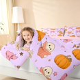 thumbnail image 5 of Homewish Halloween Spooky Animal Queen Bedding, Bow Pumpkin Star Bedding Comforter Set Queen, Lavender, Pink Reversible 7-Piece, 5 of 7
