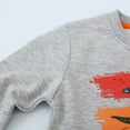 thumbnail image 3 of HILEELANG Little Boy Sweatshirts Grey Dinosaur Graphic Crewneck Long Sleeve Pullover Cotton Top Sweater Shirts 7 Years, 3 of 5