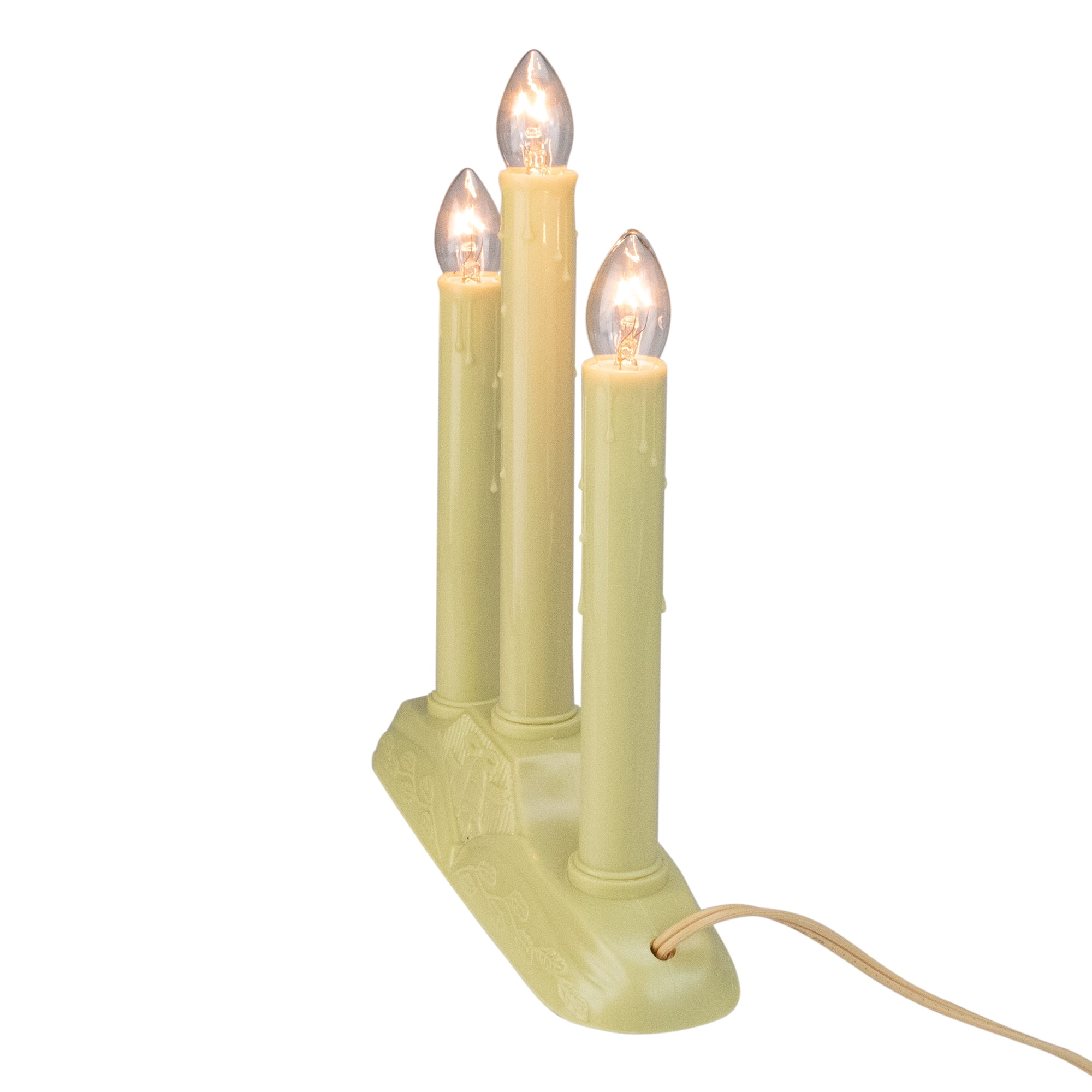 Northlight 3ct Light Christmas Candolier On Holly Berry And Bell Base Candle Lamp 11 Clear Walmart Com Walmart Com