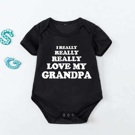 

Leesechin Baby Bodysuit Toddler Kids Girls Boys Short Sleeve Letter Print T-Shirt Jumpsuit Romper on Clearance