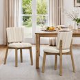 thumbnail image 4 of Dycanpo Dining Chairs Set of 2, Wide Back Kitchen Side Chairs with Chenille Upholstered and Brushed Paint Legs for Modern Farmhouse, Beige-Coffee Striped, 4 of 6