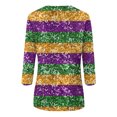 thumbnail image 5 of Women Mardi Gras Shirts Fat Tuesday T Shirt 3/4 Sleeve Carnival Party Tee Top Sequin Glitter 2026 Carnival Outfit, 5 of 5