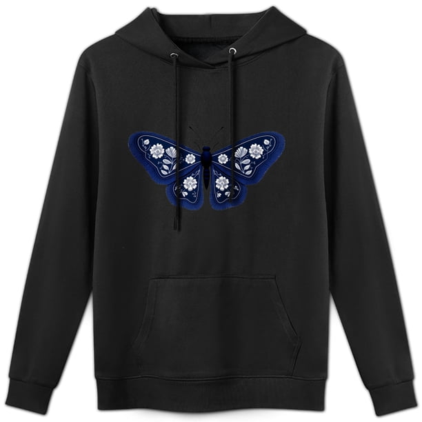 Sudadera con Diseño de Mariposa Azul con Flores - Estilo Natural
