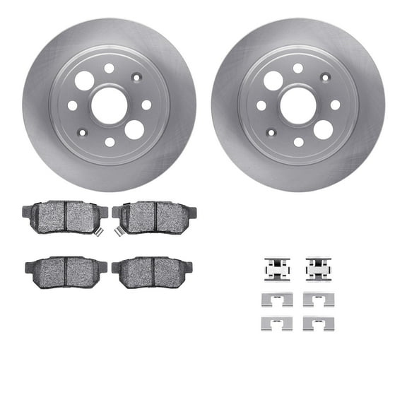 Dynamic Friction Company Rear Brake Rotors with 5000 Advanced Brake Pads includes Hardware 6512-58022