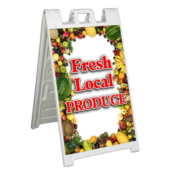 Fresh Local Produce (24" X 36") Standard A-Frame Signicade, Includes Decal Applied To Stand