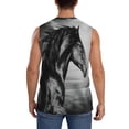 thumbnail image 4 of Fotbe Men's Running Horse Print Men's Sleeveless Muscle Tank Tops Casual T-Shirts for Gym Workout Beach-3X-Large, 4 of 8