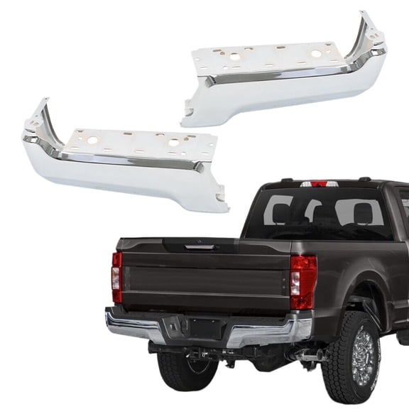 NEW Chrome Pair of Rear Bumper Face Bars for 2017-2022 Ford F250 F350 Super Duty