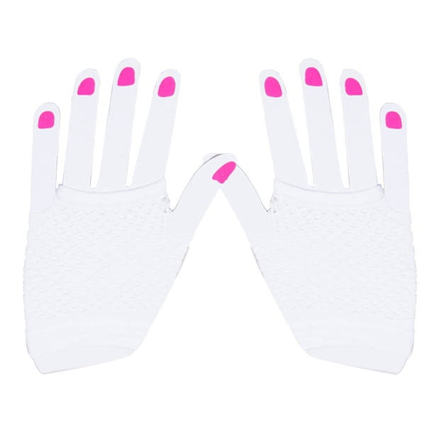 Qarigey Guantes sin dedos para mujer, accesorios Emo, cómodos agujeros para los pulgares, actividades al aire libre, regalos, buena elasticidad, guantes y mitones blanco corto Qarigey AP009010-03B