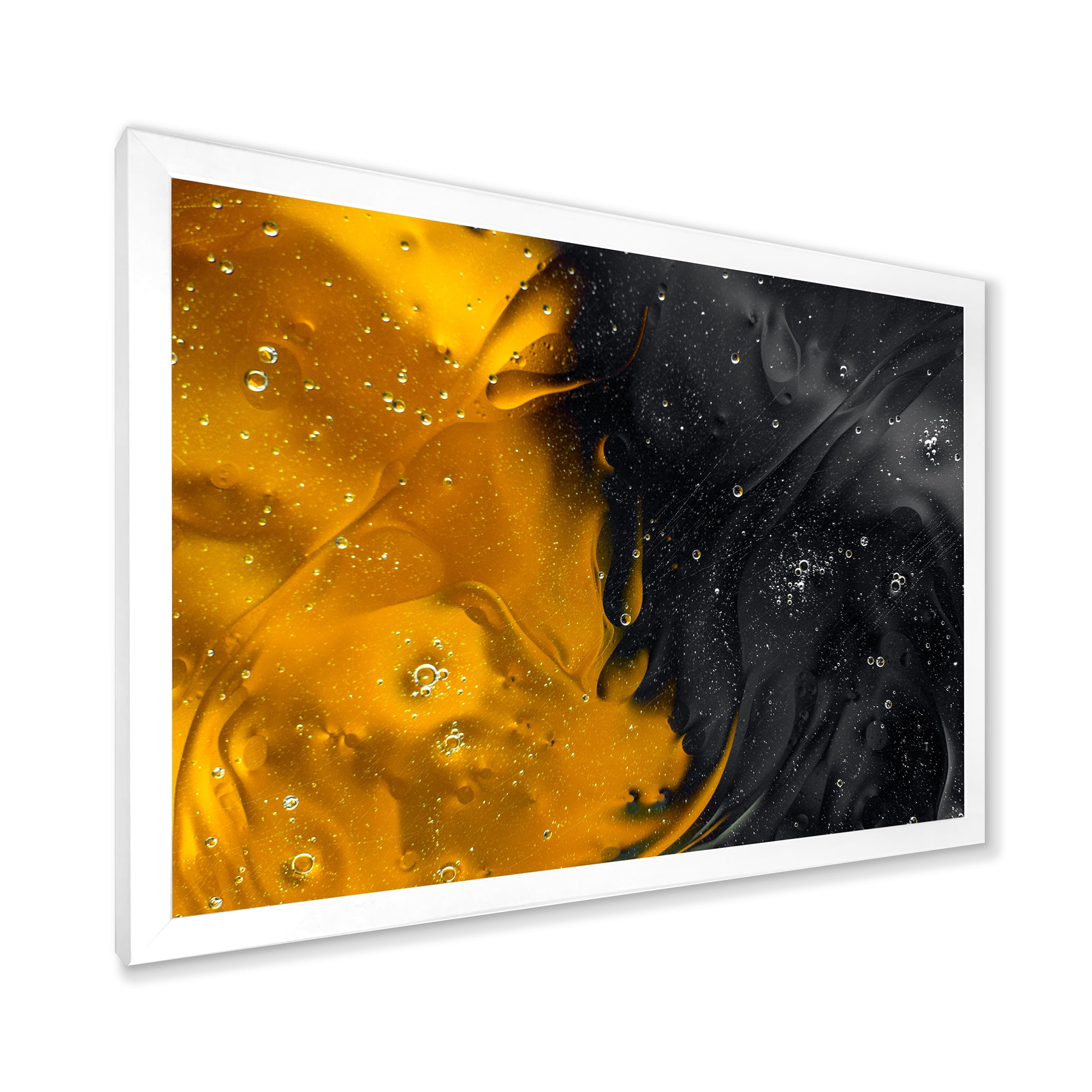Designart 'Marriage of Black and Yellow' Modern Framed Art Print