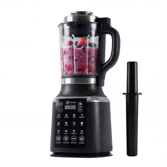 ASTRALSHIP Black High-Speed Glass Blender with Heating, 14 Functions, Auto Clean, Keep Warm, Adjustable P1-P9 Speeds, Tamper Included, 59 oz