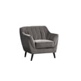 thumbnail image 3 of Topline Home Furnishings 2-piece Set: Sofa & Chair, Charcoal Velvet, 3 of 5