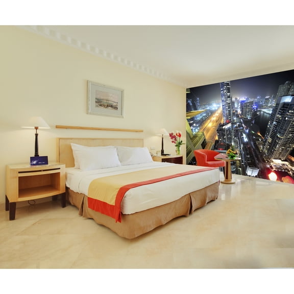 Startonight Mural Wall Art Above the City Lights Illuminated Urban Wallpaper Photo 5 Stars Gift Large 10 x 28,82 ?? x 50,4 ?? Total 8?4?x 12'