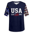 thumbnail image 4 of haizhen 250 Anniversary USA Shirt Women Summer V Neck Sparkly America Flag 1776-2026 Patriotic 4th of July Shirts Women July 4th Tshirts Graphic Tees Womens Going Out Tops Navy, XL, 4 of 5