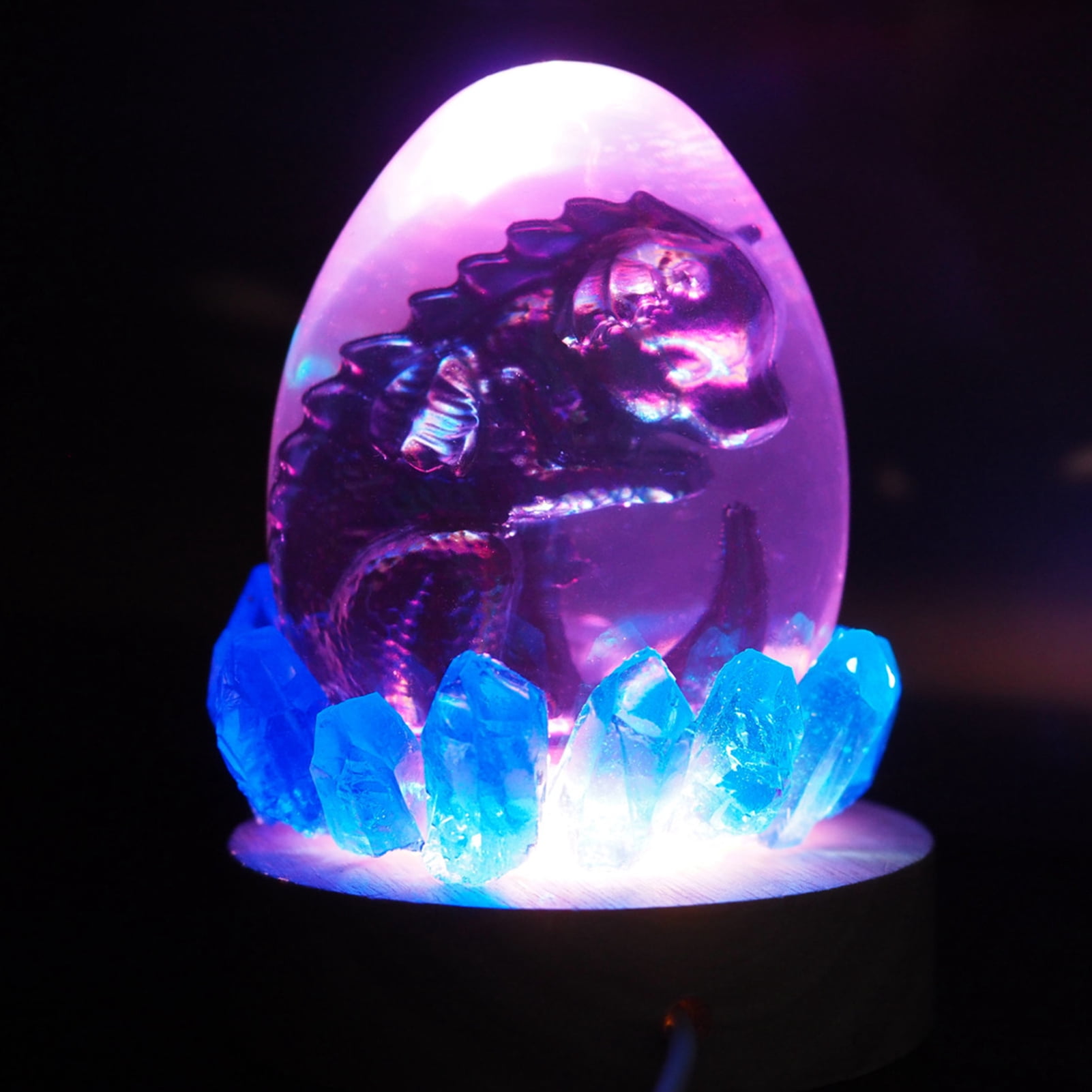 D-GROEE 1 Set Dragon Egg Silicone Mold, Dragon Egg Mold for Resin Casting with Lamp Base, 3D Dragon Egg Silicone Mold Set for DIY Resin Epoxy Casting Craft, Polymer Clay, Home Decoration, Gift