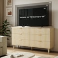 thumbnail image 2 of GIKPAL Commodes pour Chambre à Coucher 6 Tiroirs, Commode Double en Bois, Armoire de Rangement Cannelée Bohème Moderne avec Poignées en Métal, pour Salon, Entrée et Couloir, Naturel, 2 of 9