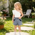 thumbnail image 5 of CAIXIA Toddler Baby Girl Summer Outfits Sleeveless Lapel Collar Tank Tops Ruffle Jean Skirt Set Cute Clothes, 5 of 8