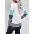 thumbnail image 3 of Asyoly Women Striped Color Block Sweaters Long Sleeve Crewneck Casual Patchwork Waffle Knit Pullover Sweatshirts Tops, 3 of 4