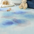 thumbnail image 2 of Abstract Watercolor Indoor Flatweave Polyester Anti-Skid Kids' Area Rug, 4' x 6', Cerulean Blue by Superior, 2 of 6
