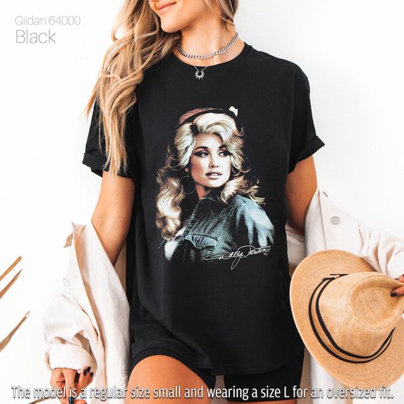 Dolly Signature Vintage Graphic Shirt, Retro Country Music T Shirt, Dollywood