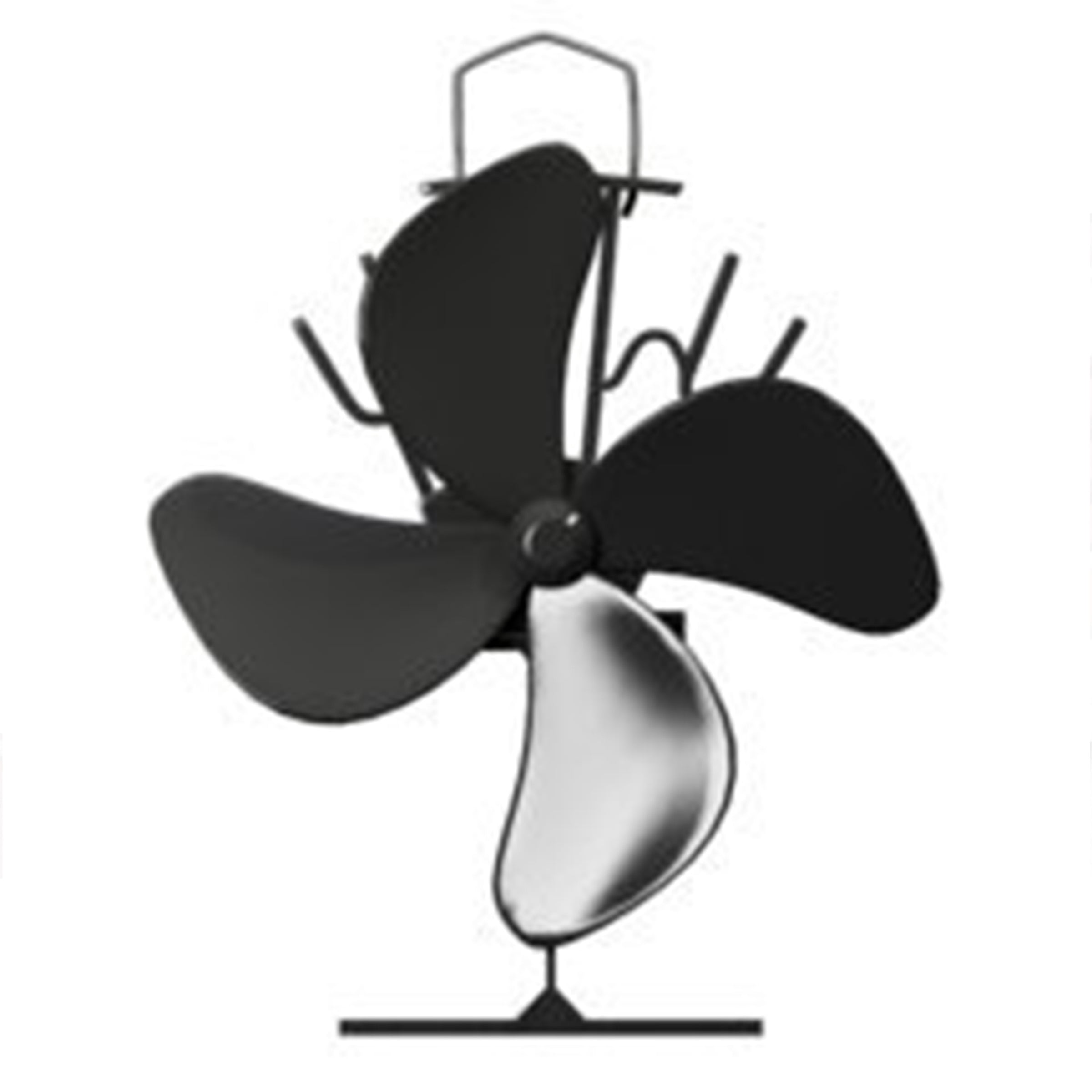Home-Complete Heat-Powered Stove Fan for Wood Stoves or Fireplaces (Black)