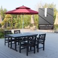 thumbnail image 3 of 5-Piece Outdoor Dining Table Set with Umbrella Hole and 4 Ergonomic Chairs, Weather Resistant HDPE Construction, Low-Maintenance, 300LB Capacity, Easy Assembly for Garden/Backyard, Grey, 3 of 7