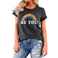 thumbnail image 4 of VILOVE Rainbow Graphic Tees Women Be You Pride Shirts Short Sleeve Tops LGBT Equality T Shirts, 4 of 7