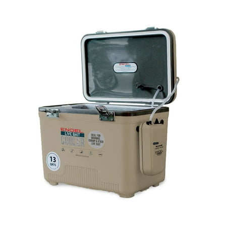 Engel 13 Quart Insulated Live Bait Fishing Outdoor Cooler With Water Pump,