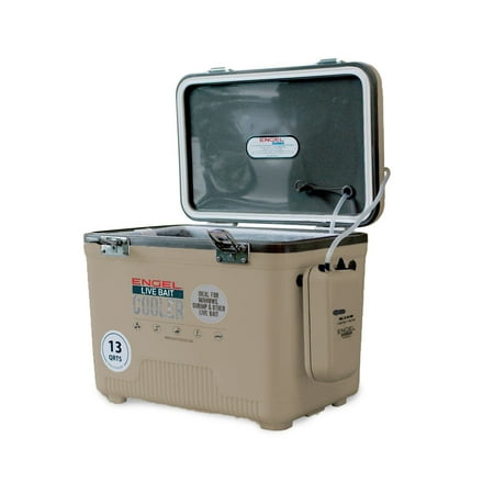 Ht Ice Fishing Gear - Engel 13 Quart Insulated Live Bait Fishing Outdoor Cooler With Water Pump, Tan