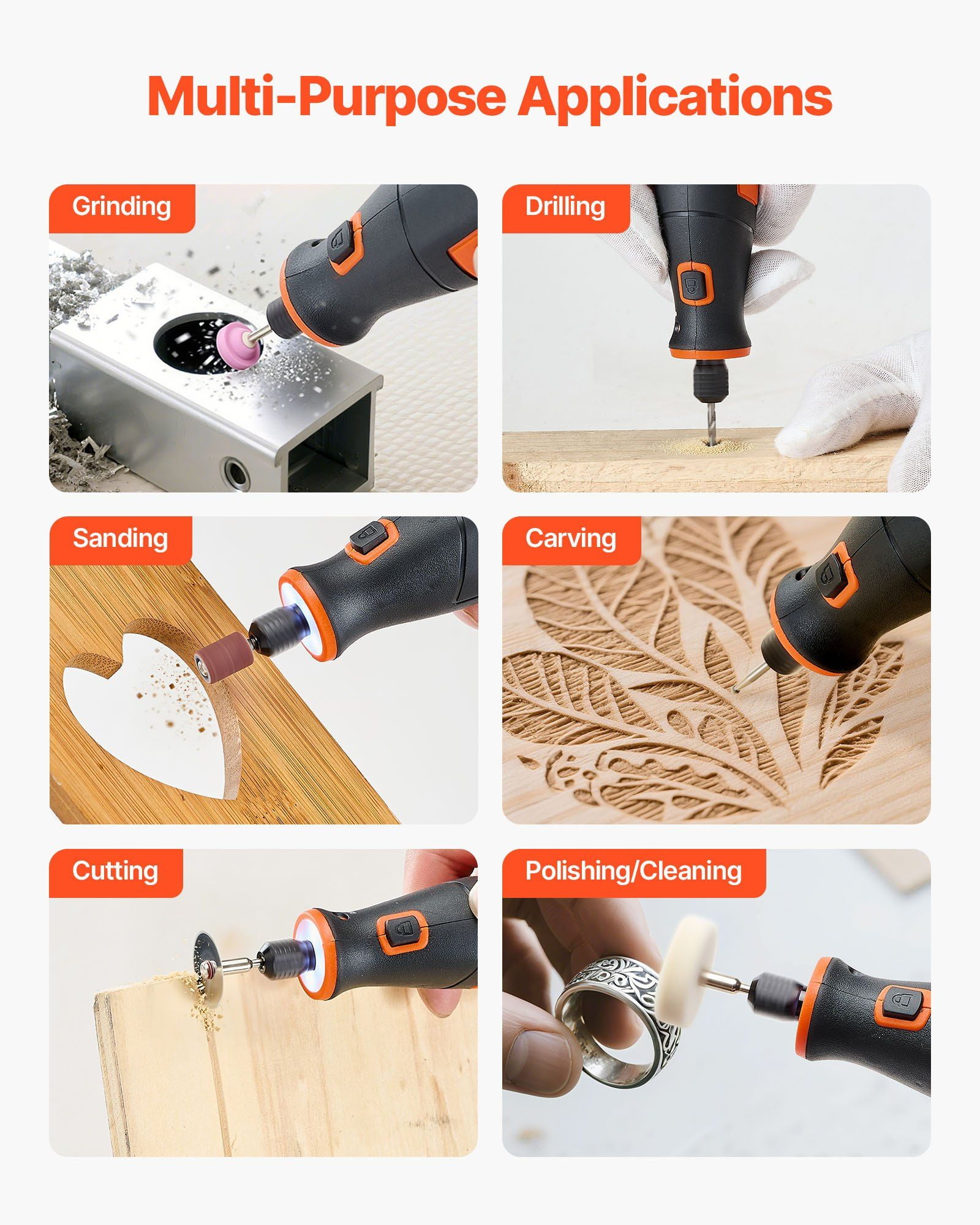 73 Piece Cordless Rotary Tool Set DC4V Portable Mini Electric Rotary Tool 5 Speed 7000 20000 RPM Multi Purpose DIY Carving Grinding Polishing Cutting Craft Making