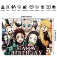 thumbnail image 2 of Demon Slayer Theme Birthday Flag Background Banner Children's Party Decoration supplies Photography Photo Prop ,70.8x43.3inch., 2 of 5