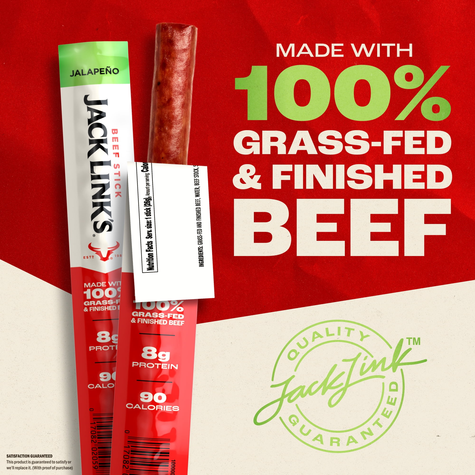 Jack Link’s Grass-Fed & Finished Jalapeño Beef Sticks, .92 Ounce Stick