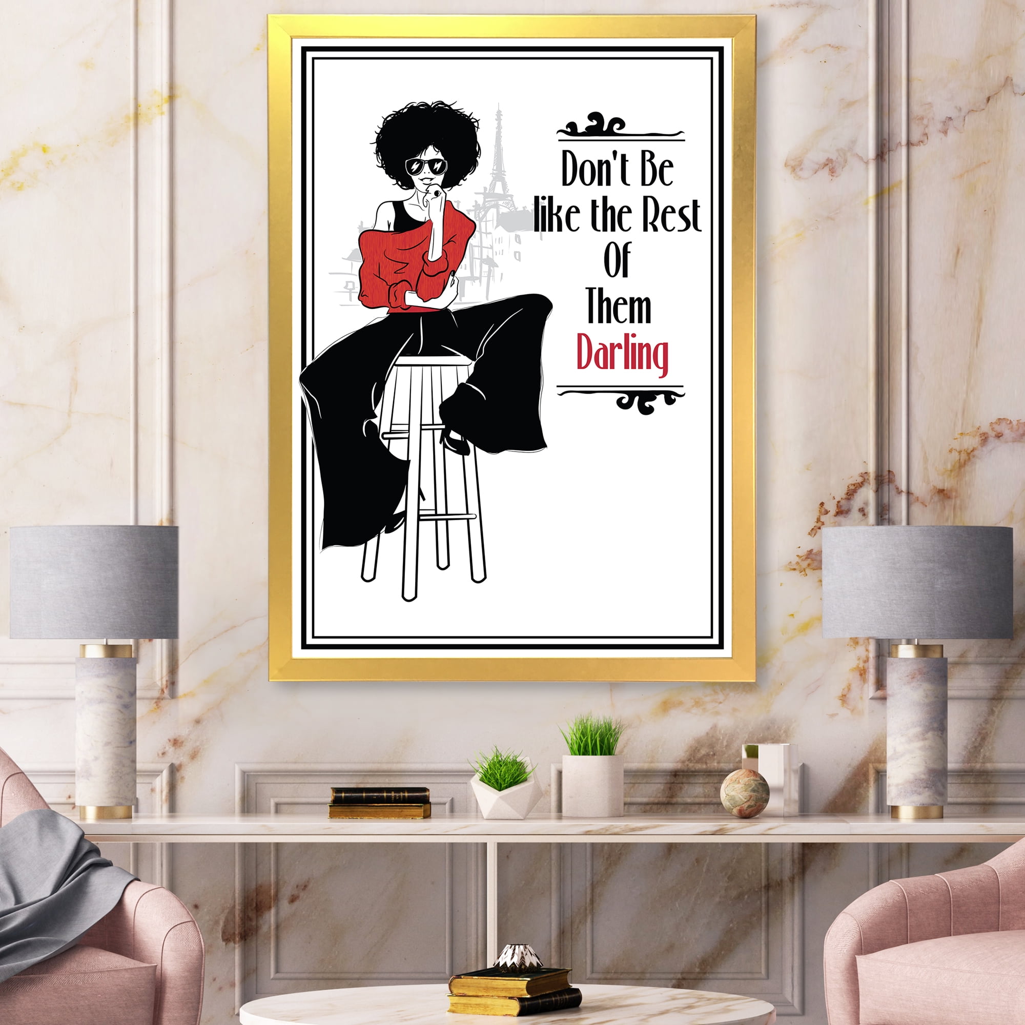 Designart 'Style Passion Life Fashion Woman VI' Modern Framed Art Print