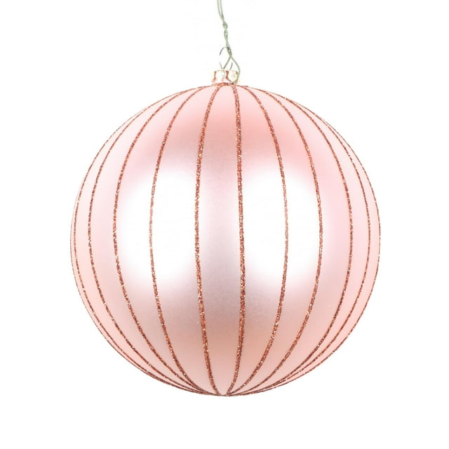 Adorno navideño Vickerman 5" Bola mate dorada con purpurina