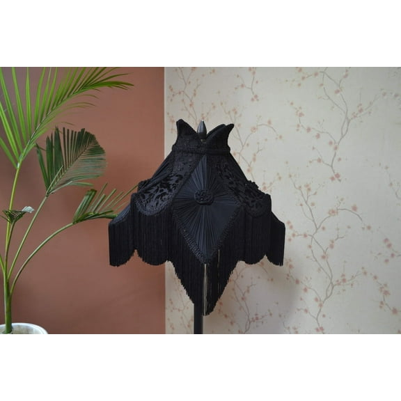 BespokeByNikita Victorian Lotus Black Lamp Shade