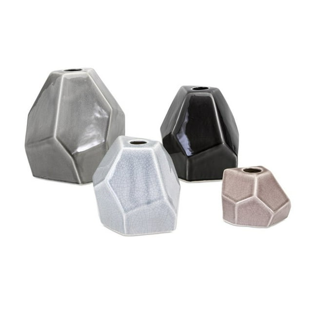 IMAX Corporation Lox Vase de 4 Pièces en Gris