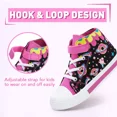 thumbnail image 4 of MODEBYME Kids Toddler Light Up Sneakers Girls High Top Flashing Walking Canvas Shoes, Black, Size 10, 4 of 7