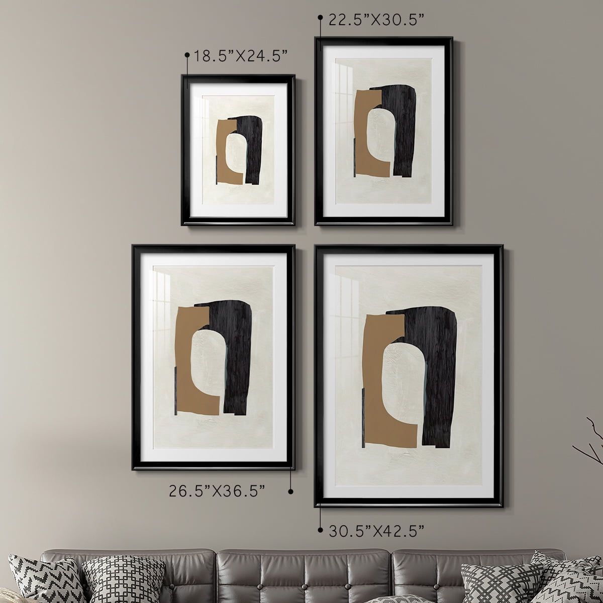 Wexford Home Cardboard Cutouts I Premium Framed Print, 18.5" x 24.5" - Ready to Hang, Black (Set of 2)