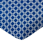 SheetWorld Fitted 100% Cotton Percale Play Yard Sheet Fits BabyBjorn Travel Crib Light 24 x 42, Royal Blue Links