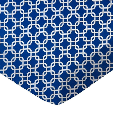 SheetWorld Fitted 100% Cotton Percale Play Yard Sheet Fits BabyBjorn Travel Crib Light 24 x 42, Royal Blue Links
