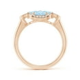 thumbnail image 2 of ANGARA Natural Heart-Shaped 1.4 ct Aquamarine Clover Ring in 14K Rose Gold for Women (Size-5mm) | March Birthstone, Birthday, Anniversary, Jewelry Gift for Women | Natural Aquamarine Ring, 2 of 9