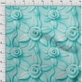 thumbnail image 4 of oneOone Cotton Poplin Aqua Blue Fabric Florals Quilting Supplies Print Sewing Fabric By The Yard 42 Inch Wide, 4 of 6