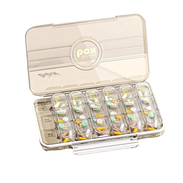 Recordatorio para los antiguos para tomar medicamentos, pequeña caja de medicamentos