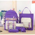 thumbnail image 1 of Conjunto de cinco piezas de mochila para estudiantes de secundaria de gran capacidad con combinación de colores de estilo coreano para niñas, 1 of 6
