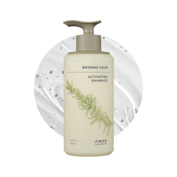 AMOS PROFESSIONAL Botanic Calm Activating Shampoo l Champú vegano para fortalecer el cuero cabelludo y el cabello con romero y biotina sin sulfato 16.9 fl.oz