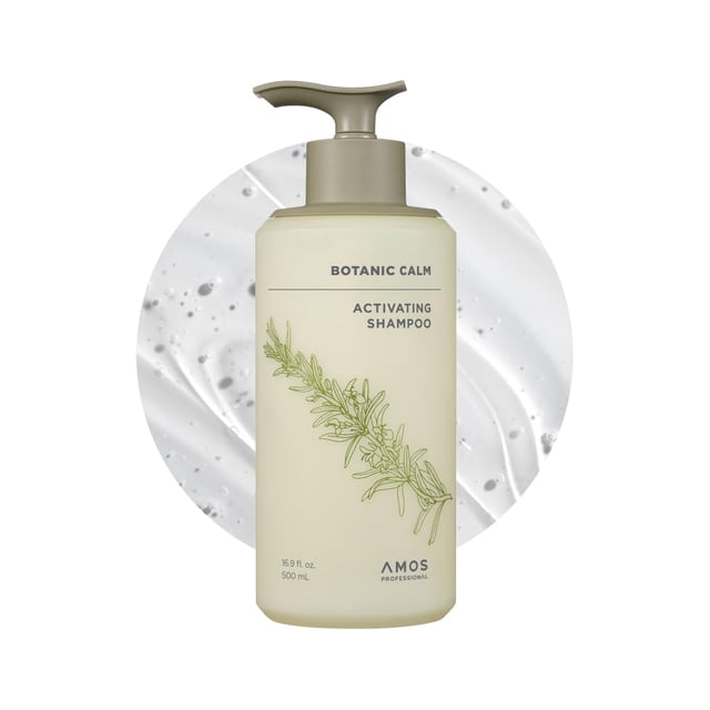 AMOS PROFESSIONAL Botanic Calm Activating Shampoo l Champú vegano para fortalecer el cuero cabelludo y el cabello con romero y biotina sin sulfato 16.9 fl.oz