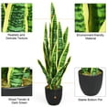 thumbnail image 5 of Gymax Artificial Snake Plant 35.5" Fake Sansevieria Indoor-Outdoor Decoration Yellow, 5 of 10
