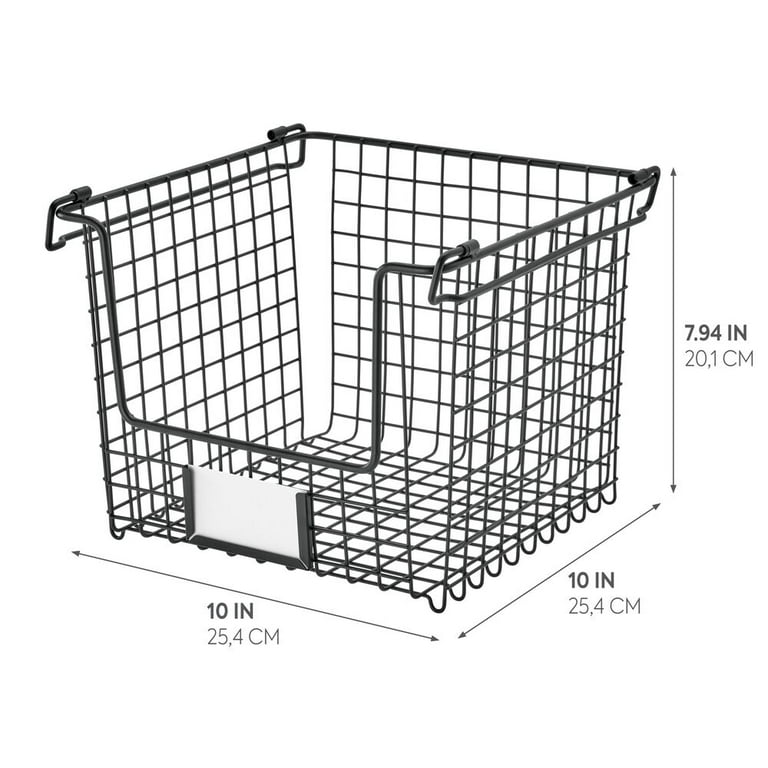 iDesign 10x10x7.75 Classico Stackable Basket Silver