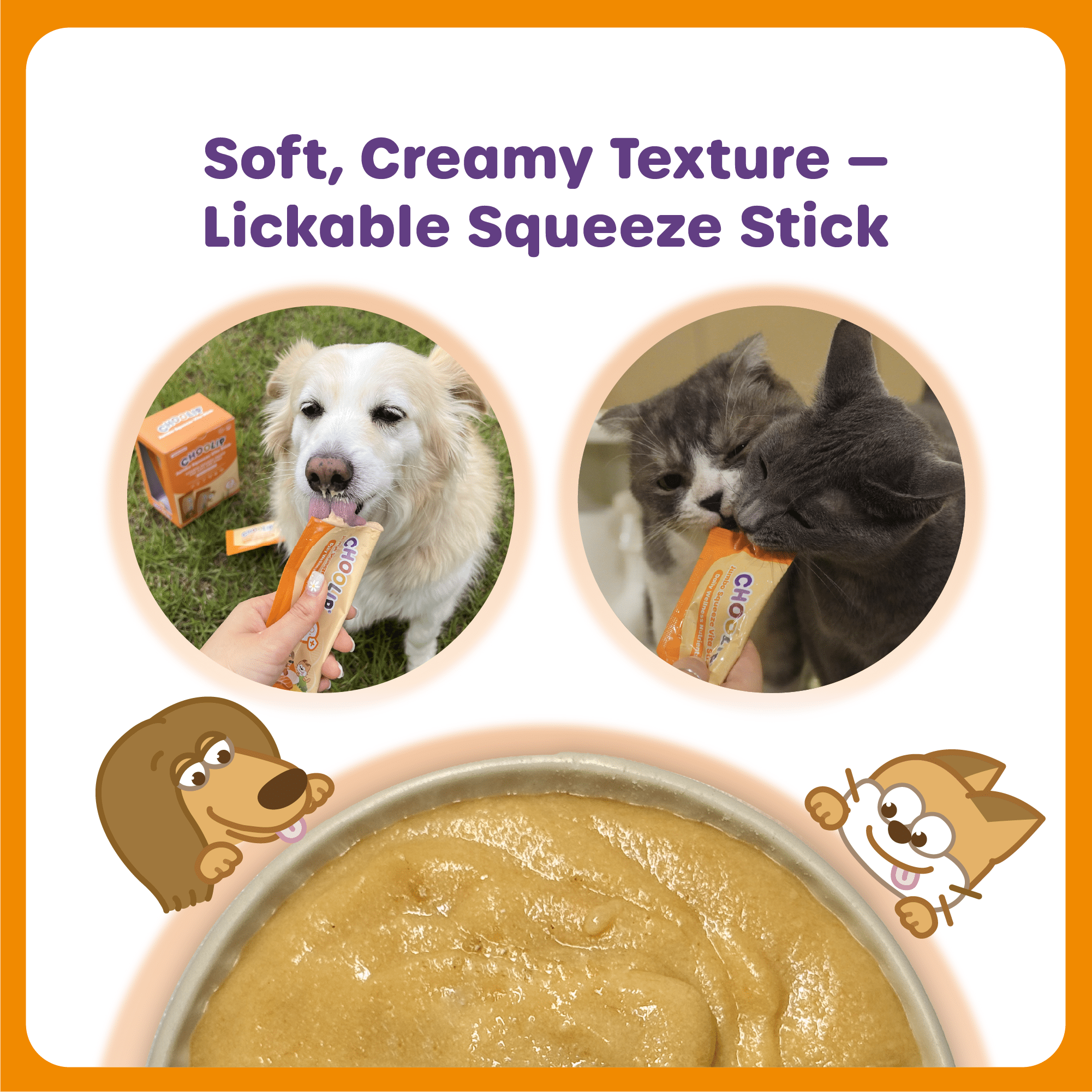 Choolip Jumbo Squeeze Vita Stick Lickable Treats for Cats & Dogs, 28.2 oz (20 Sticks)
