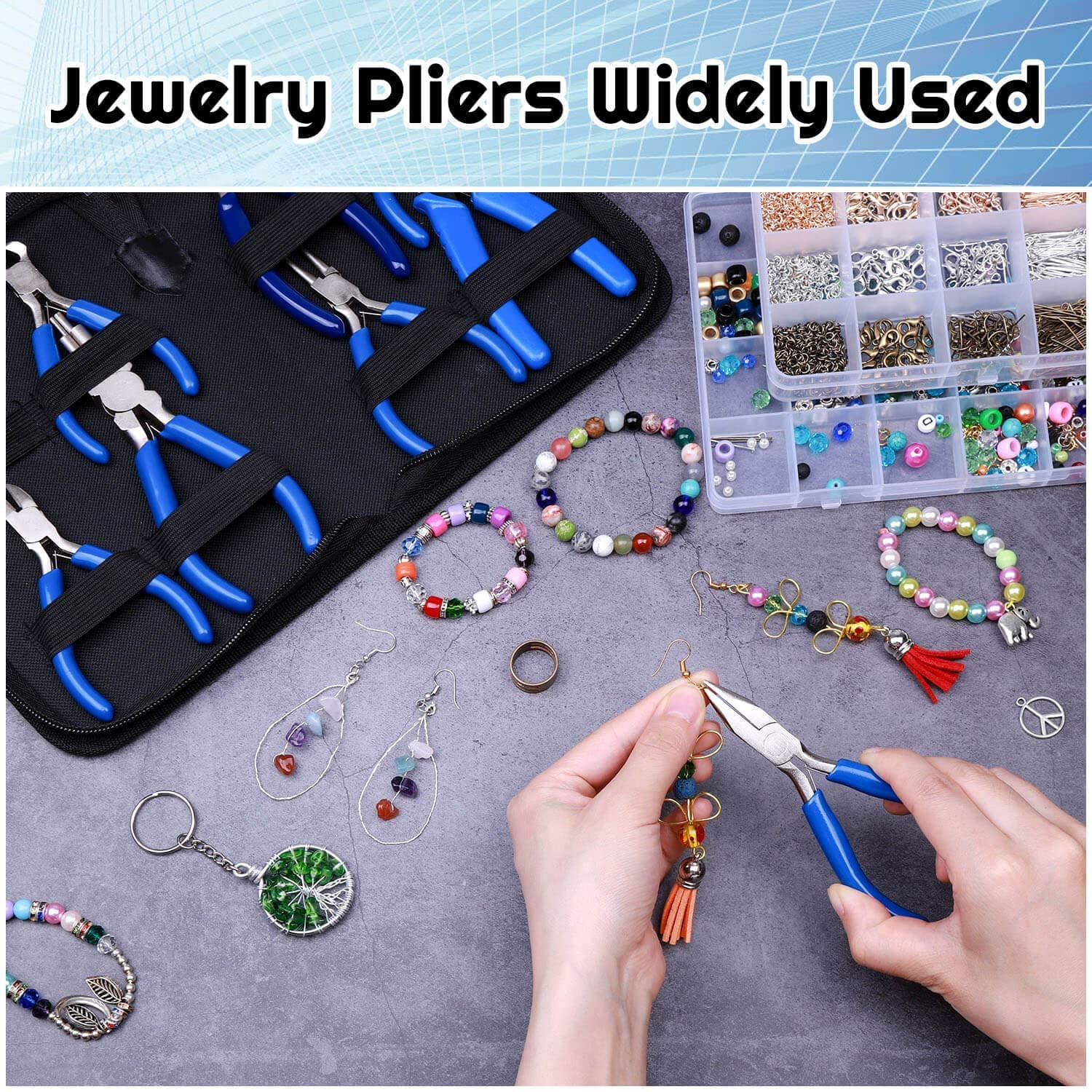 Jewelry Making Pliers Tools, 8pcs Micro Jewelry Pliers Set for Jewelry Making Supplies