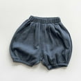 thumbnail image 2 of Bainana Toddler Girls Boys Shorts Solid Color Elastic Waist Taper Leg Shorty Breathable Soft Summer Kids Shorts Navy Size 3-4 Years, 2 of 5